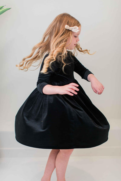 Mila & Rose:  Black Velvet Twirl Dress