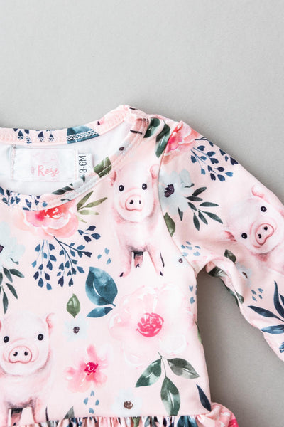 Mila & Rose:  This Little Piggy Twirl Bodysuit