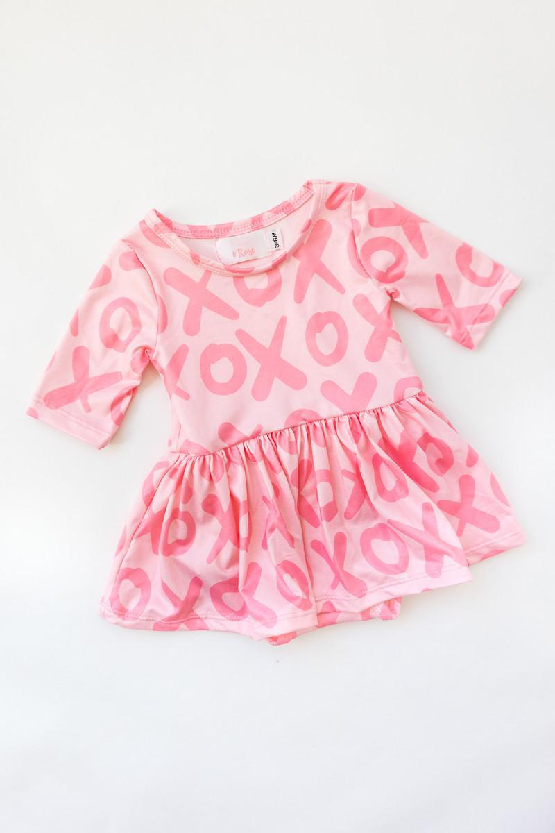 Mila & Rose:  XOXO 3/4 Sleeve Twirl Bodysuit