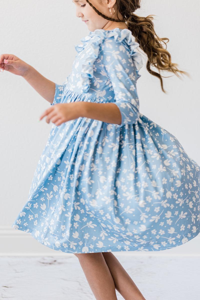 Mila & Rose:  Bluebell 3/4 Ruffle Twirl Dress