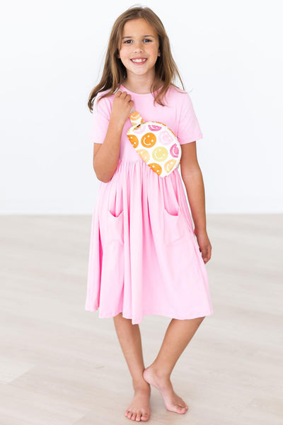 Mila & Rose:  Bubblegum Pink S/S Pocket Twirl Dress