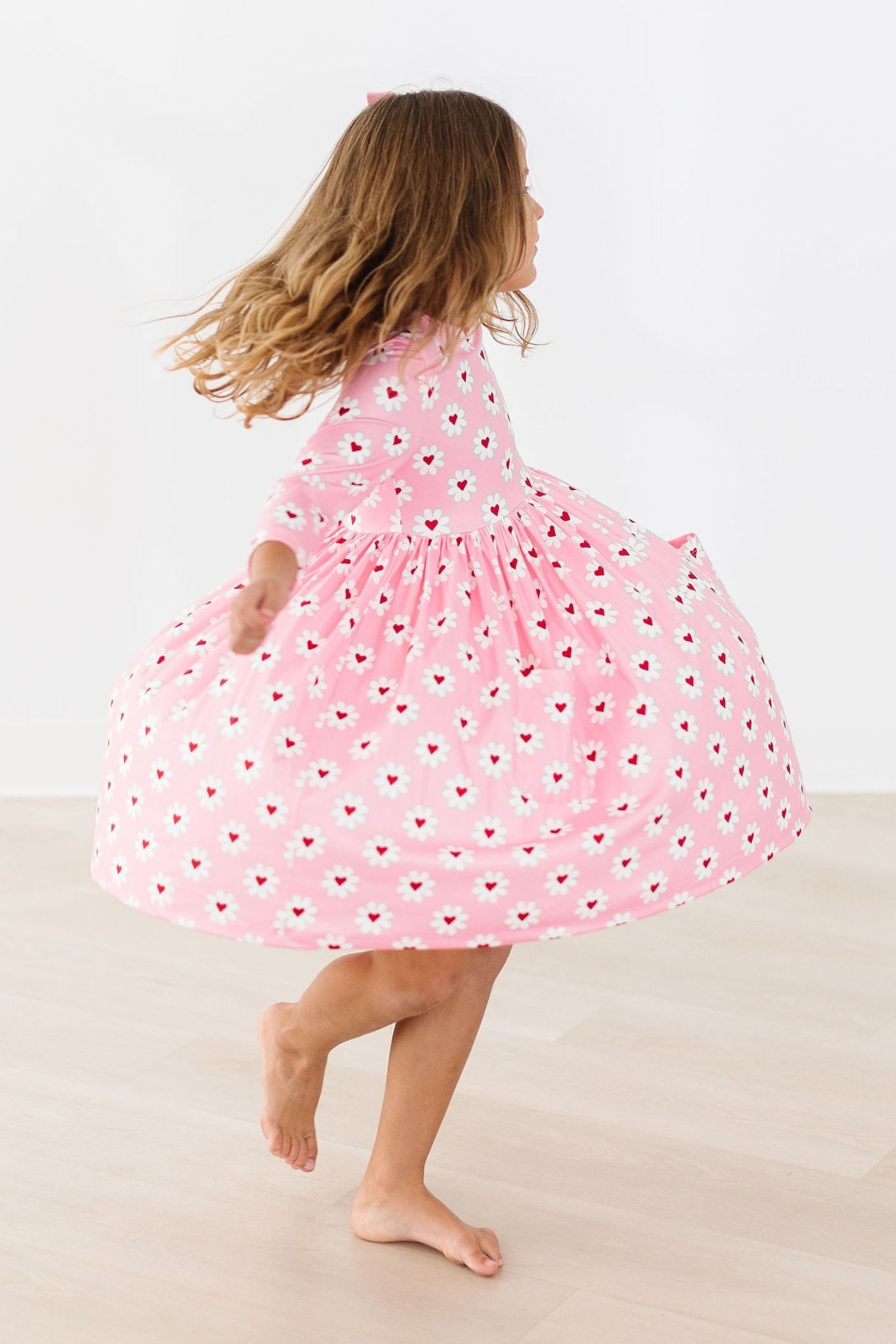 Mila & Rose:  Daisy Delight 3/4 Sleeve Pocket Twirl Dress