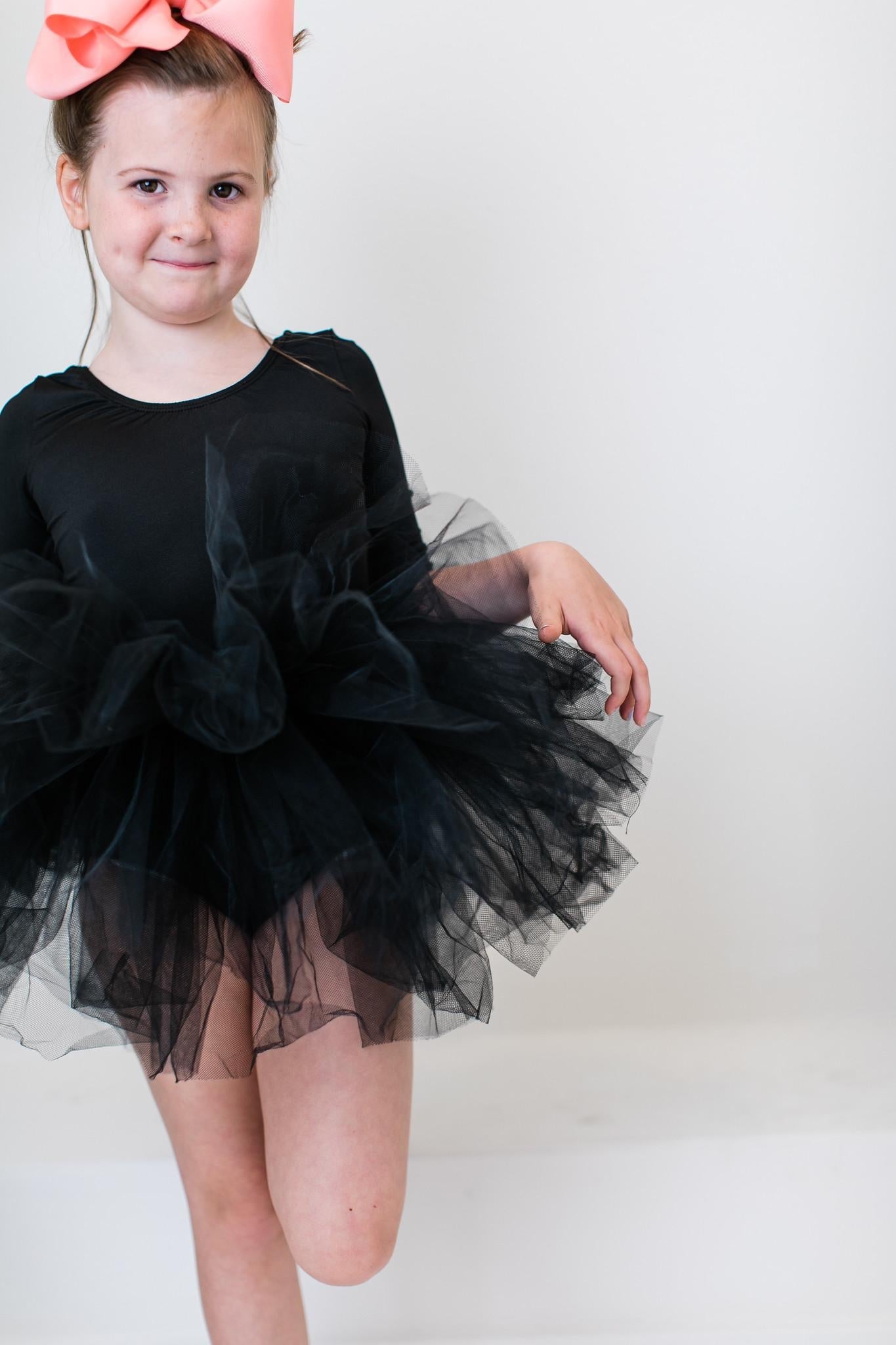 Mila & Rose:  Black 3/4 Tutu Leotard