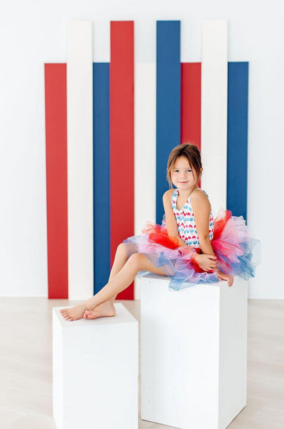 Mila & Rose:  Red, White & Cute Tank Tutu Leotard