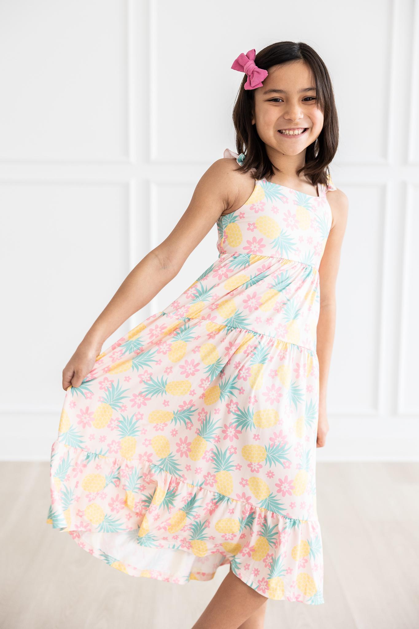 Mila & Rose:  Pina Colada Ruffle Maxi Dress