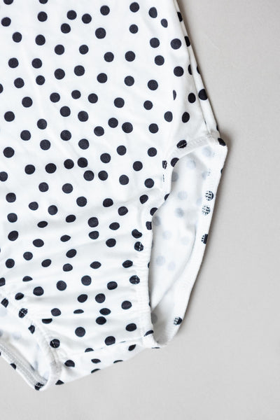 Mila & Rose:  Scattered Dot S/S Flutter Sleeve Leotard