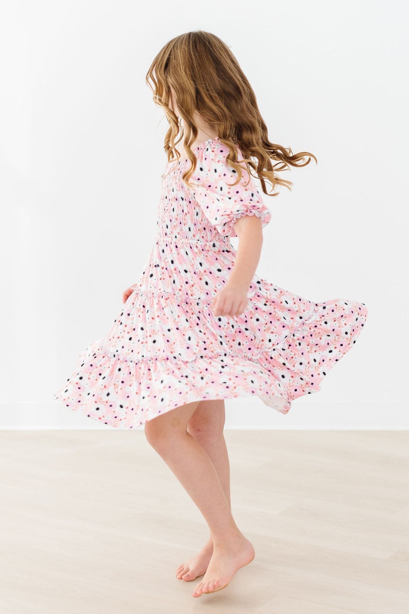 Mila & Rose:  SALE Whimsical Wildflowers Smocked Ruffle Dress