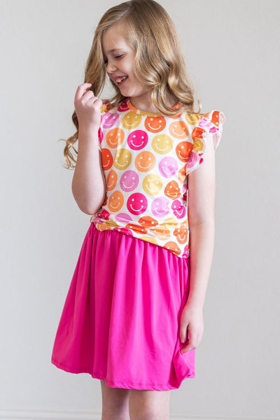 Mila & Rose:  Don't Worry, Be Hippy S/S Ruffle Tee