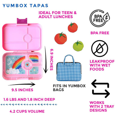 Yumbox Tapas 4 Compartments: Capri Pink (Rainbow Tray)