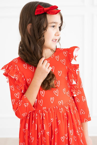 Mila & Rose:  Roses are Red Ruffle Twirl Dress