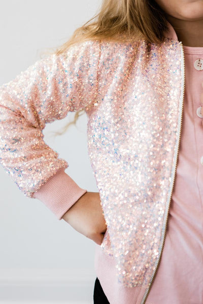 Mila & Rose:  Peach Sequin Jacket