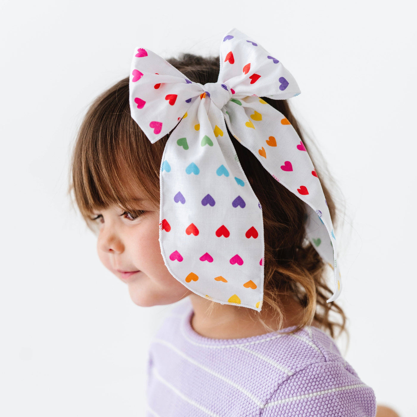 Baby Bling Bows Belle Clips: Rainbow Hearts