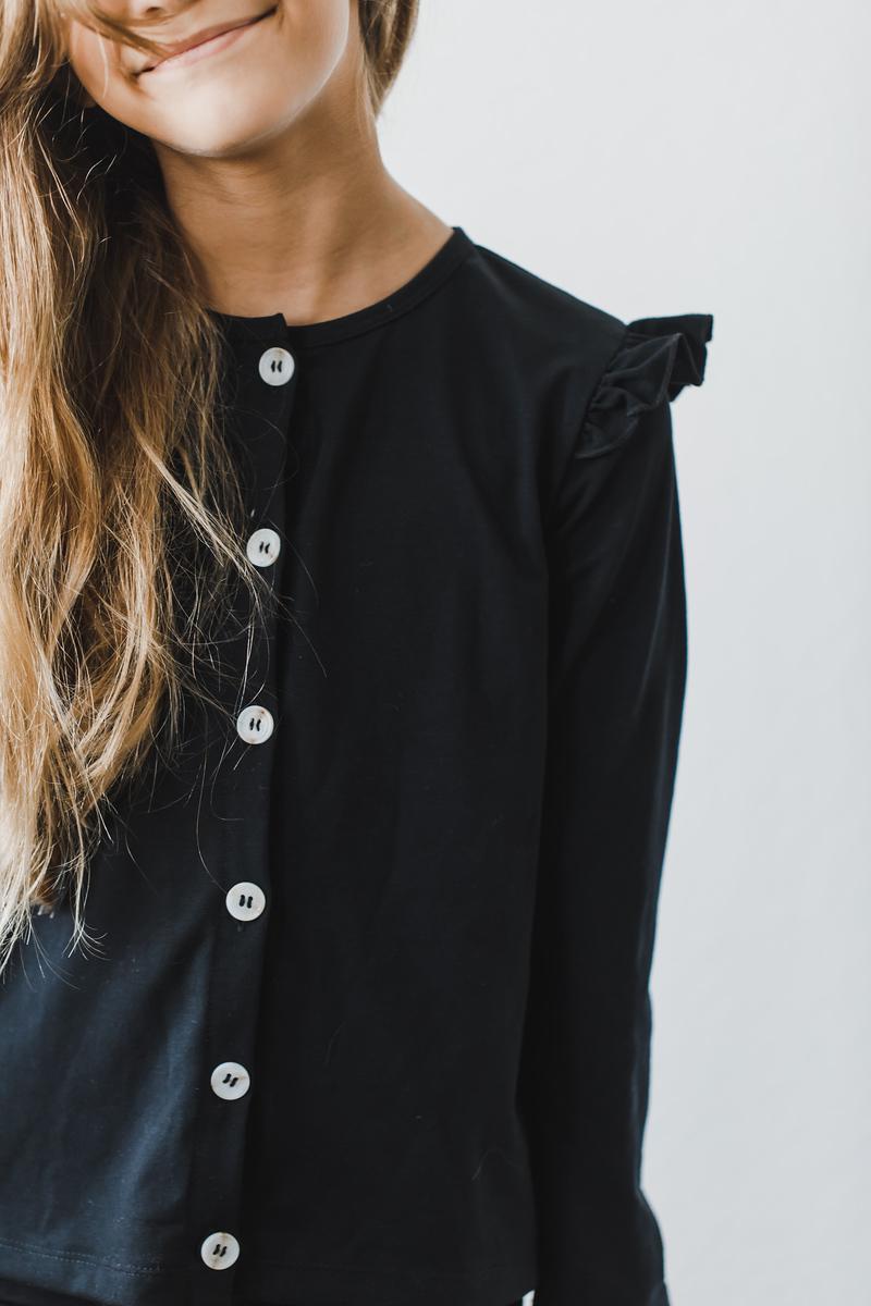 Mila & Rose:  Black Ruffle Cardigan