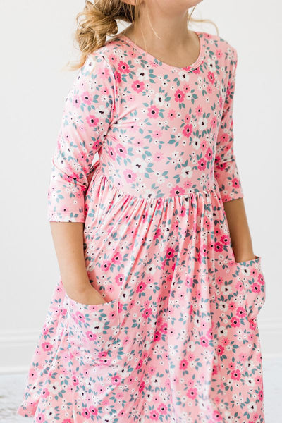 Mila & Rose:  Azalea 3/4 Sleeve Pocket Twirl Dress