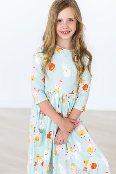 Mila & Rose:  Ghouls Just Want to Have Fun 3/4 Sleeve Pocket Twirl Dress