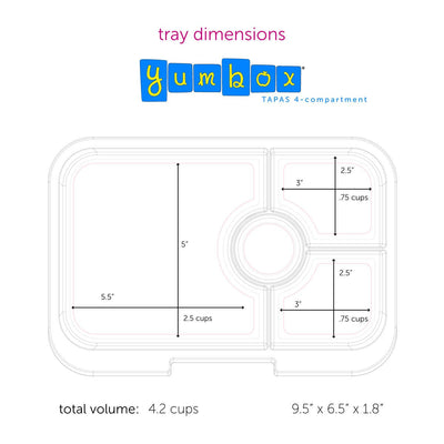 Yumbox Tapas 4 Compartments: Capri Pink (Rainbow Tray)