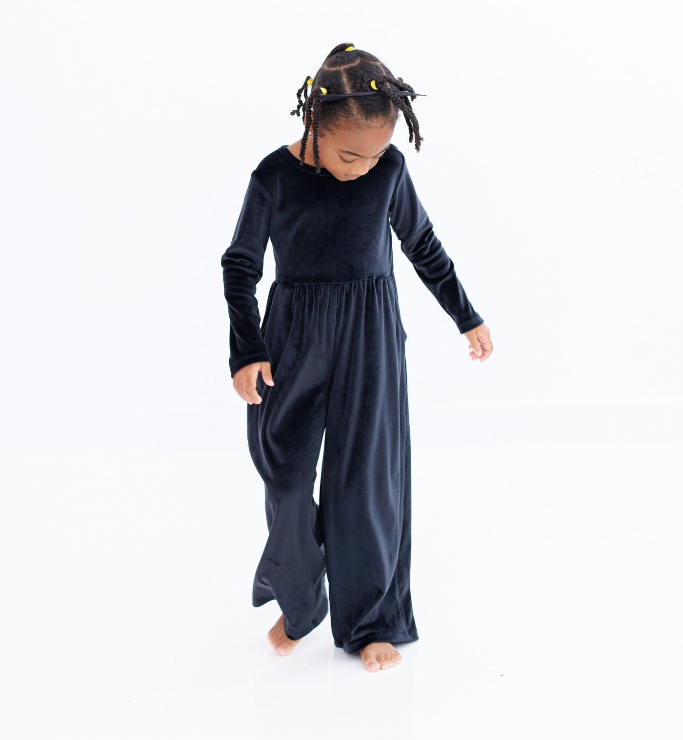 Birdie Bean Leggy Jumpsuit: Black Velvet