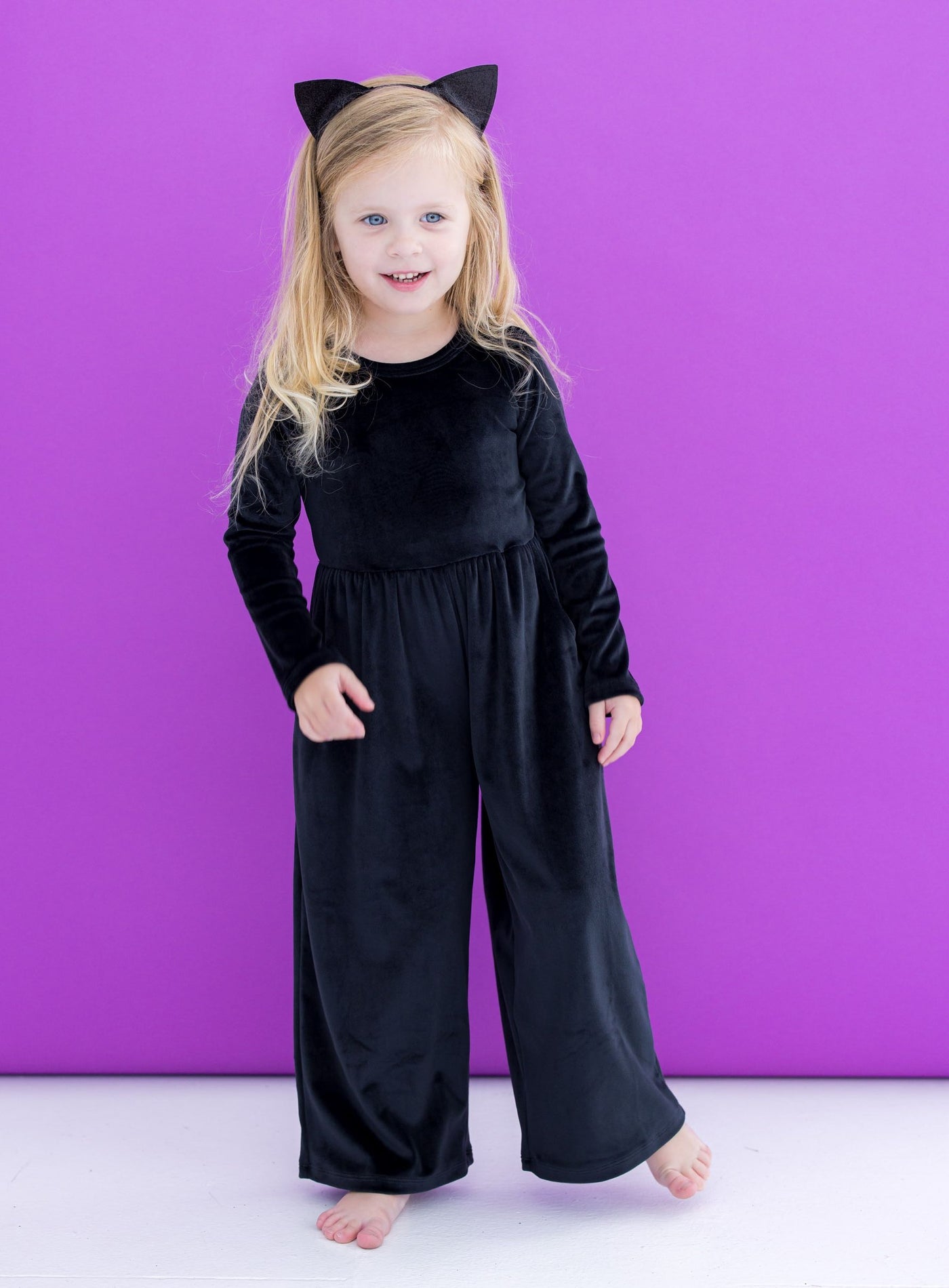 Birdie Bean Leggy Jumpsuit: Black Velvet