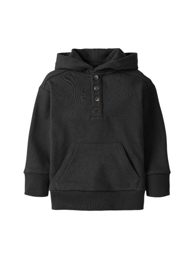 Little Bipsy Henley Hoodie: Black