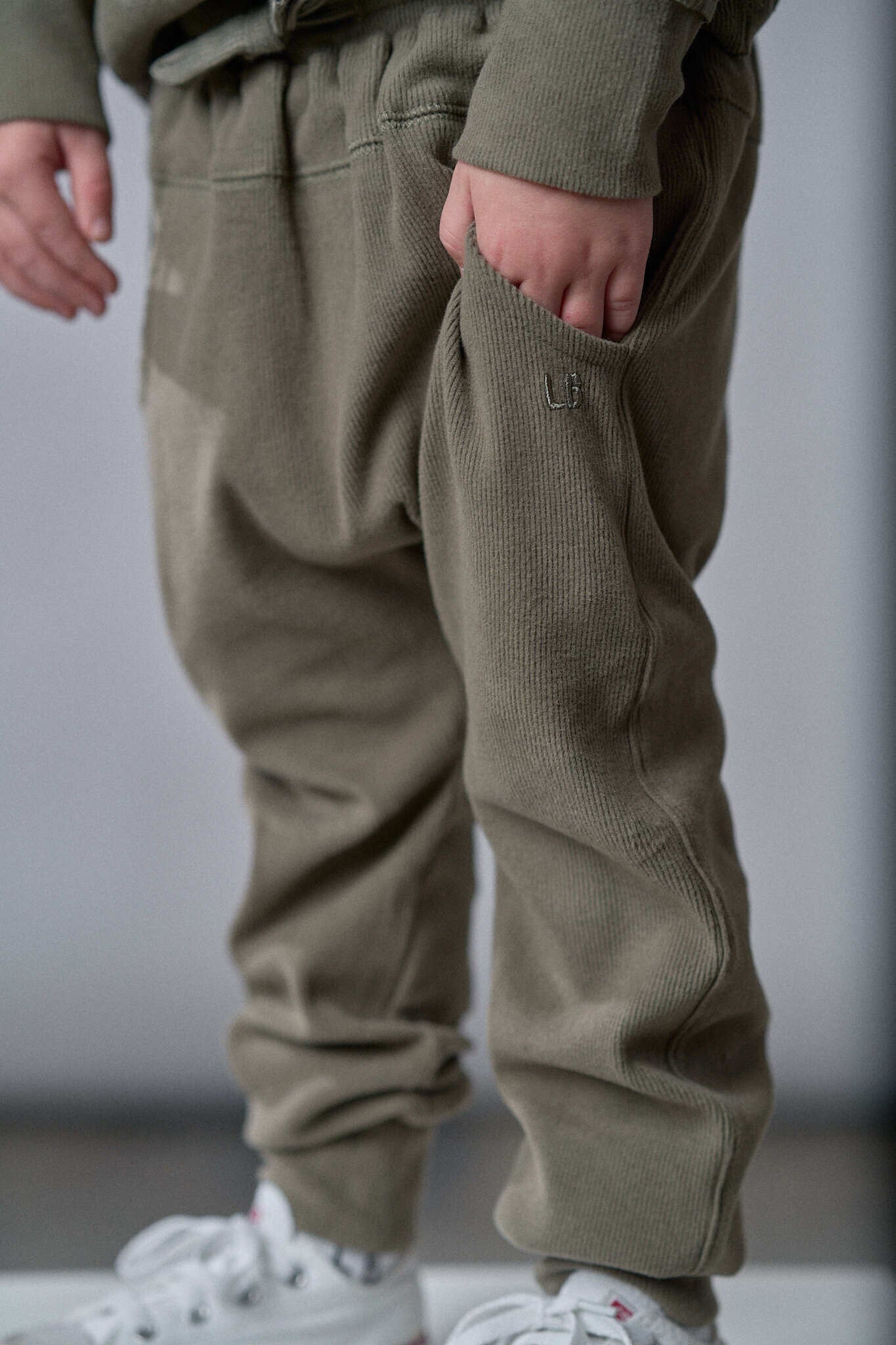 Little Bipsy Ribbed Jogger: Green