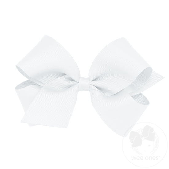 Wee Ones Classic Grosgrain Hair Bow: White