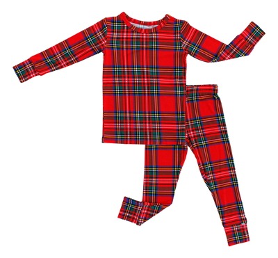 Birdie Bean Pajama Set: Tartan Plaid