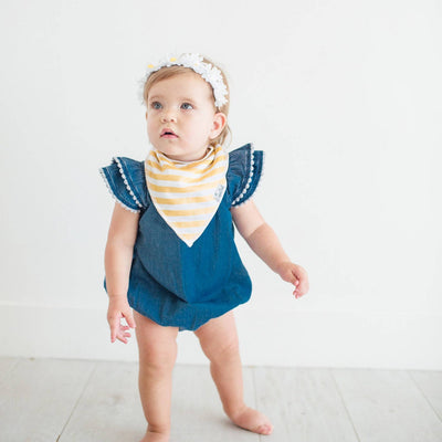 Copper Pearl Bandana Bib Set: Sweetheart