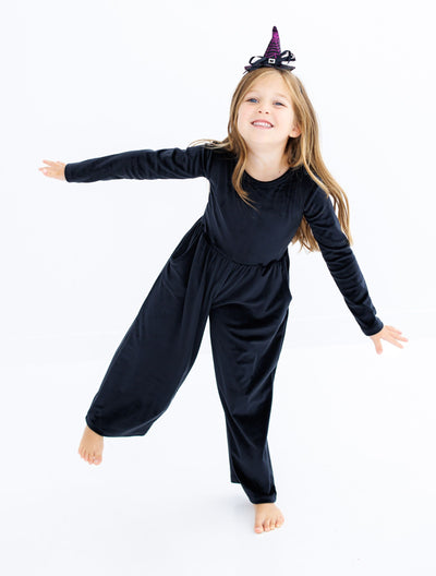 Birdie Bean Leggy Jumpsuit: Black Velvet