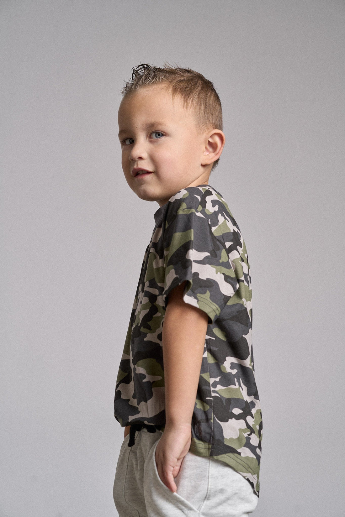 Little Bipsy Oversized Tee: Army Camo