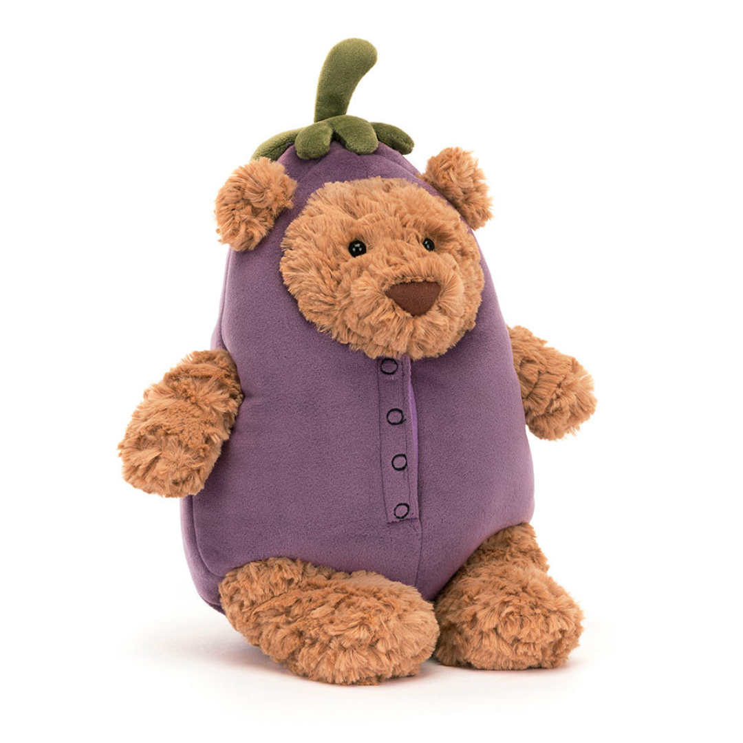 Jellycat: Bartholomew Bear Eggplant (10")