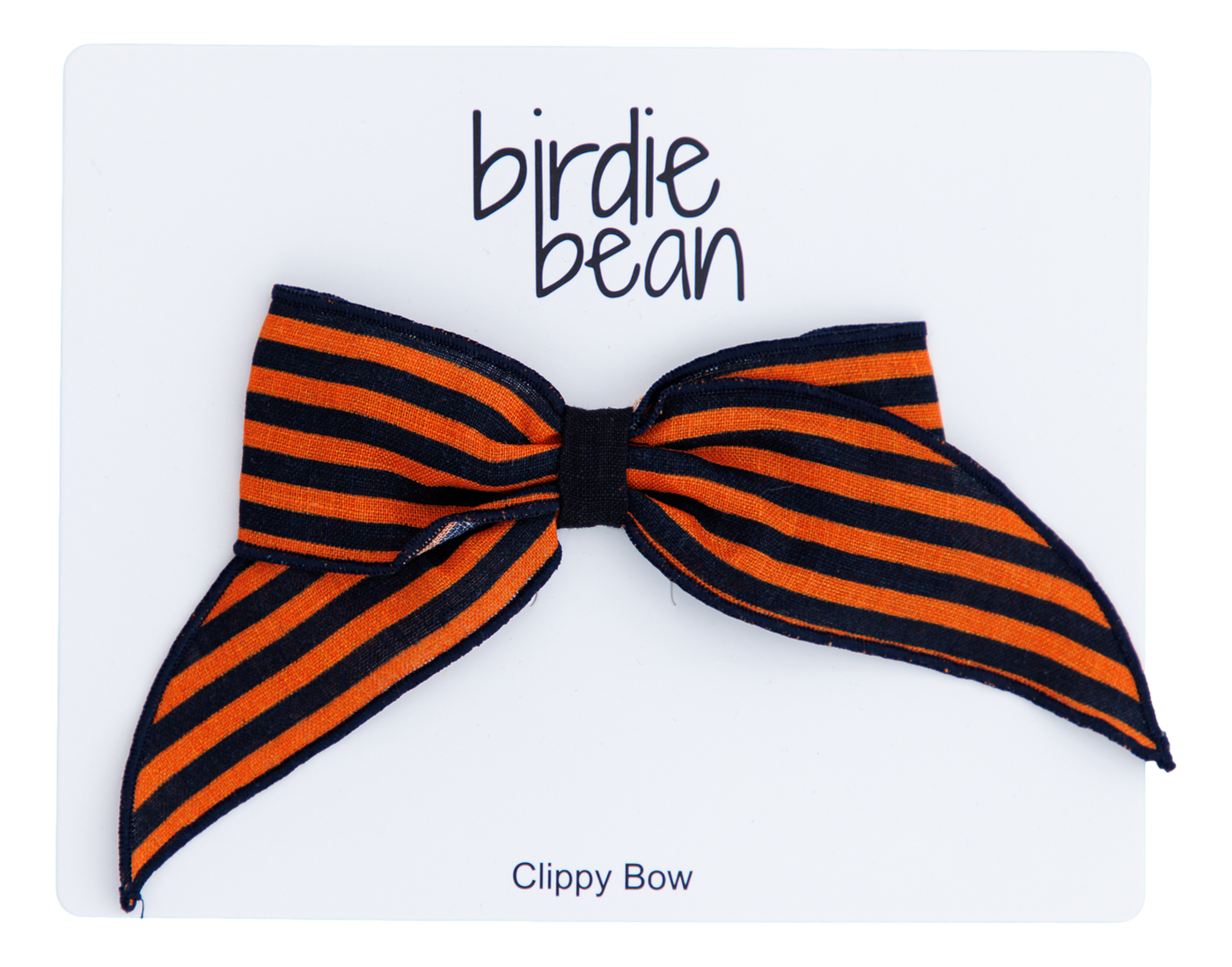 Birdie Bean Clippy Bow: Orange/Black Stripe