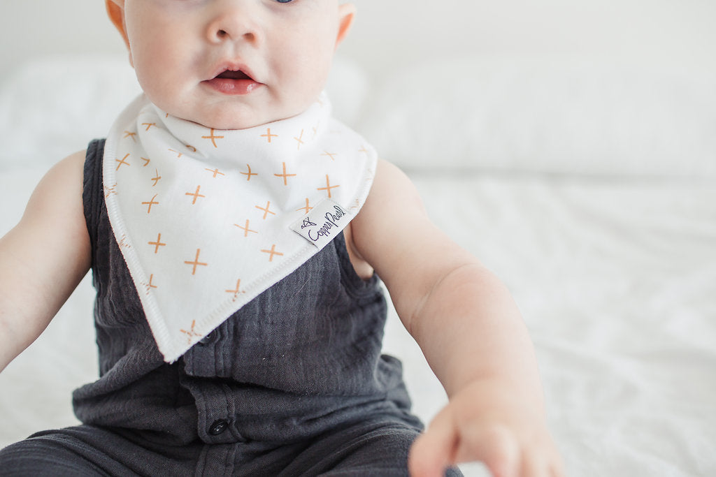 Print of the Week Copper Pearl Bandana Bib Set: Chip