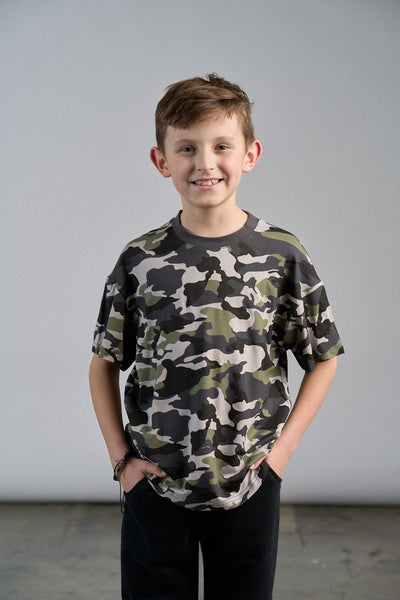 Little Bipsy Oversized Tee: Army Camo