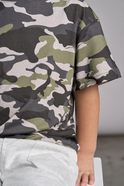 Little Bipsy Oversized Tee: Army Camo