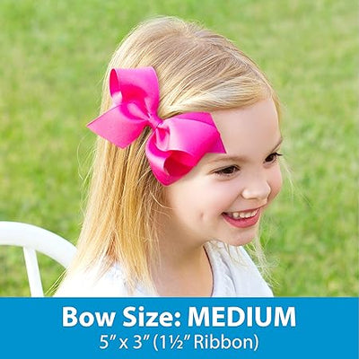 Wee Ones Classic Grosgrain Hair Bow: White