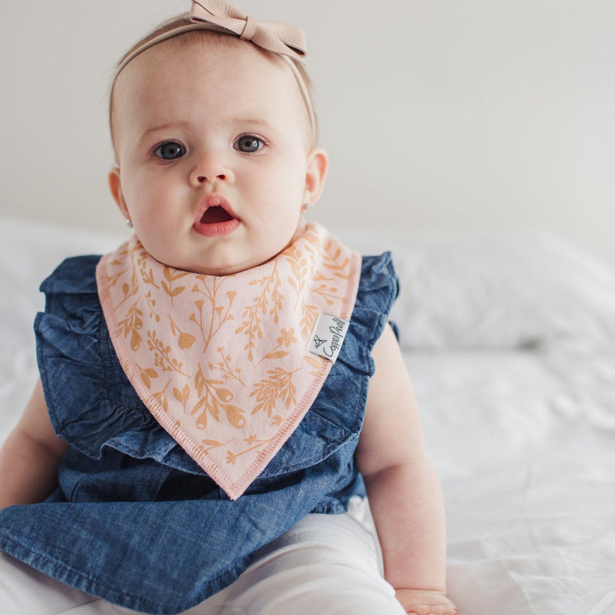 Copper Pearl Bandana Bib Set: Lola