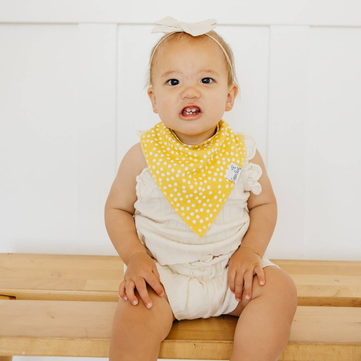 Copper Pearl Bandana Bib Set: Lemon