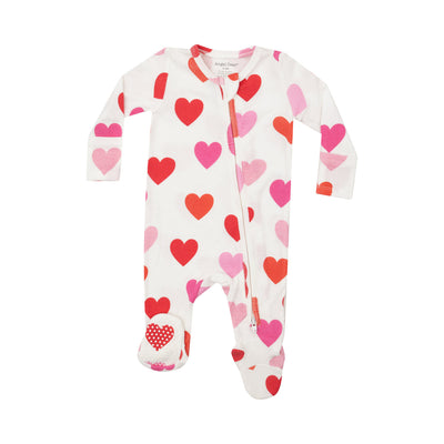 Angel Dear 2 Way Zipper Footie: Big Hearts