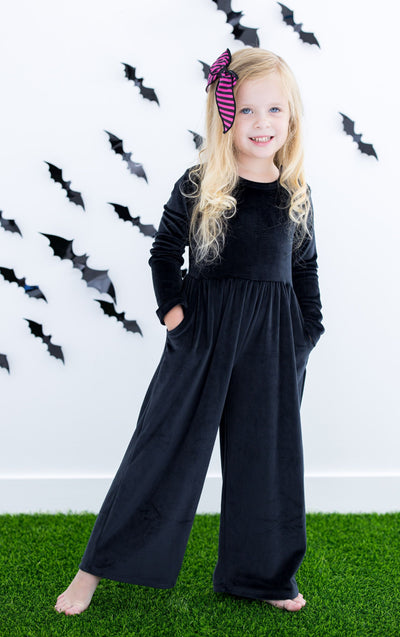 Birdie Bean Leggy Jumpsuit: Black Velvet