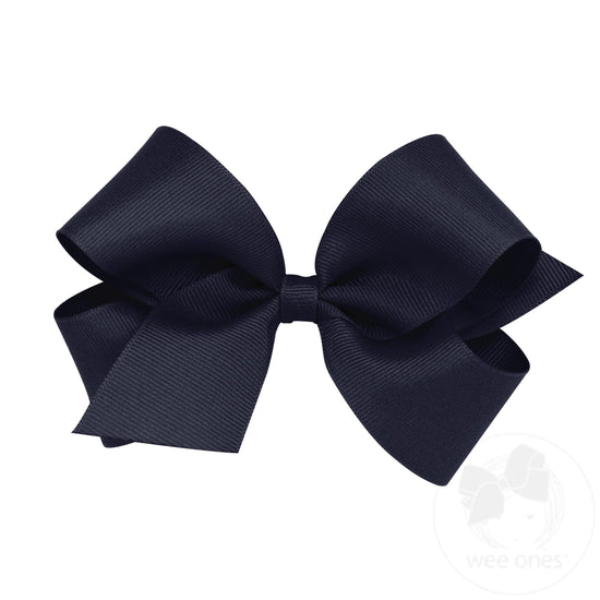 Wee Ones Classic Grosgrain Hair Bow: Navy