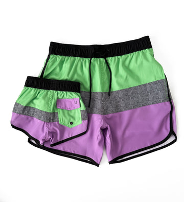 Little Bipsy Block Swim Short: Neon Green