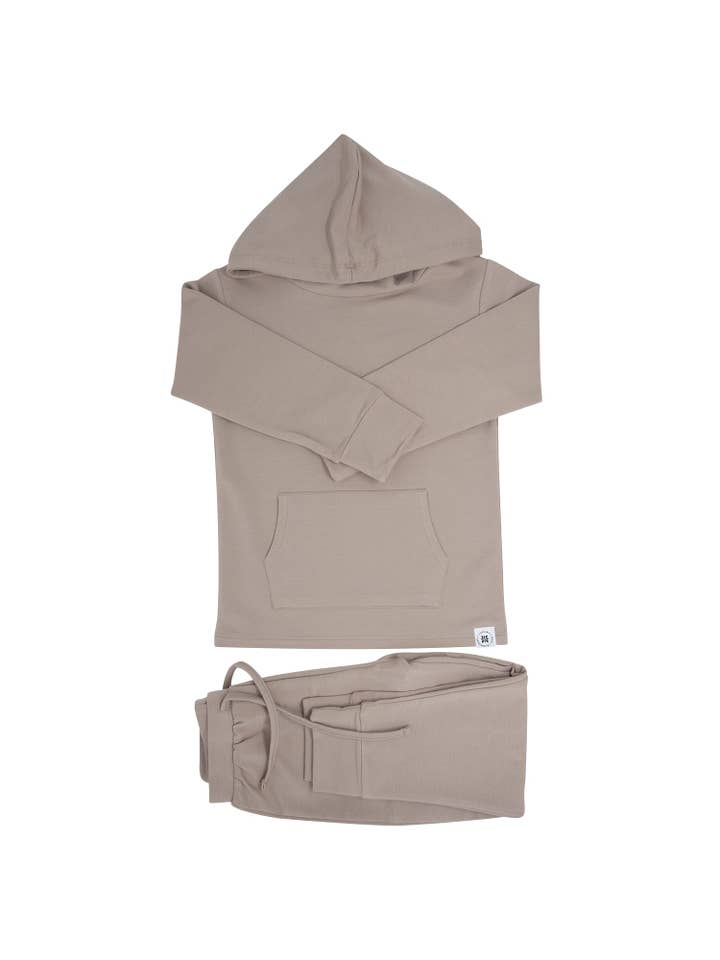 Sweet Bamboo Hooded Jogger Set: Just Taupe