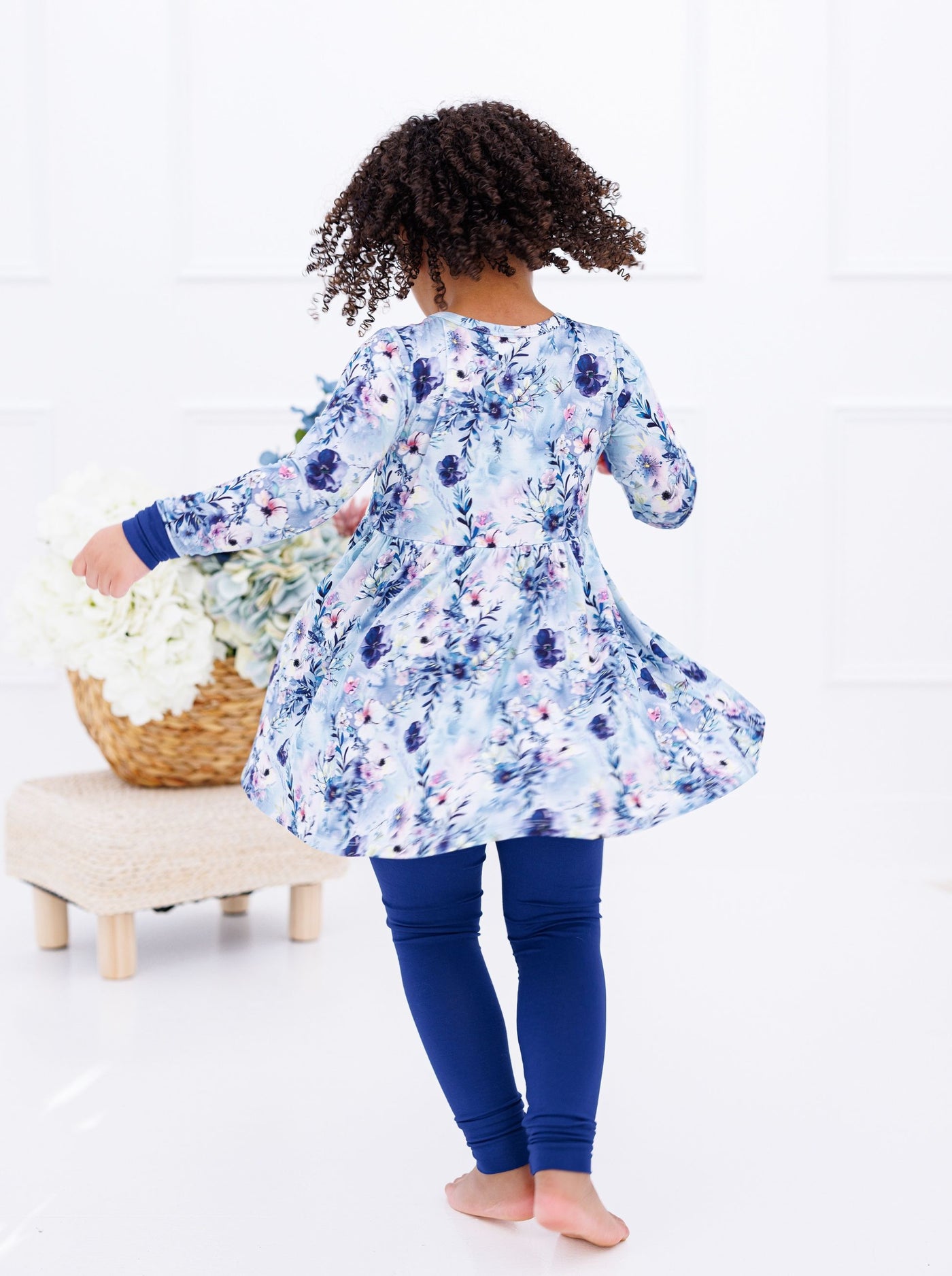 Birdie Bean Peplum Set: Winter Floral