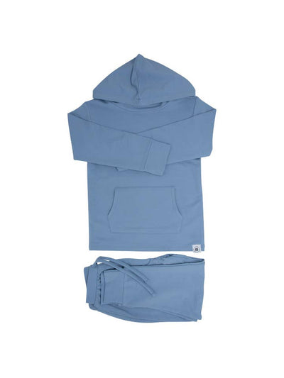 Sweet Bamboo Hooded Jogger Set: Blue Fog