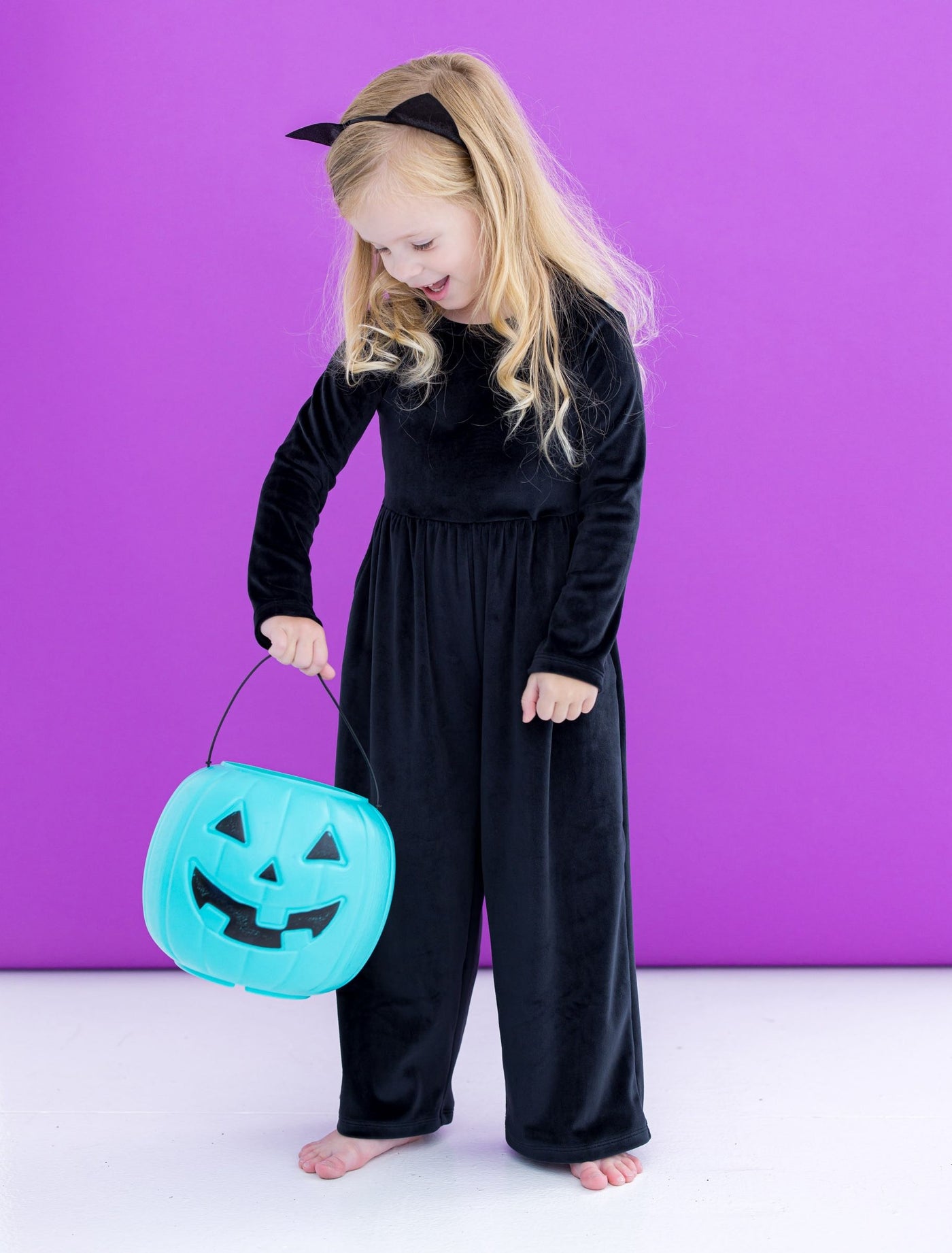 Birdie Bean Leggy Jumpsuit: Black Velvet