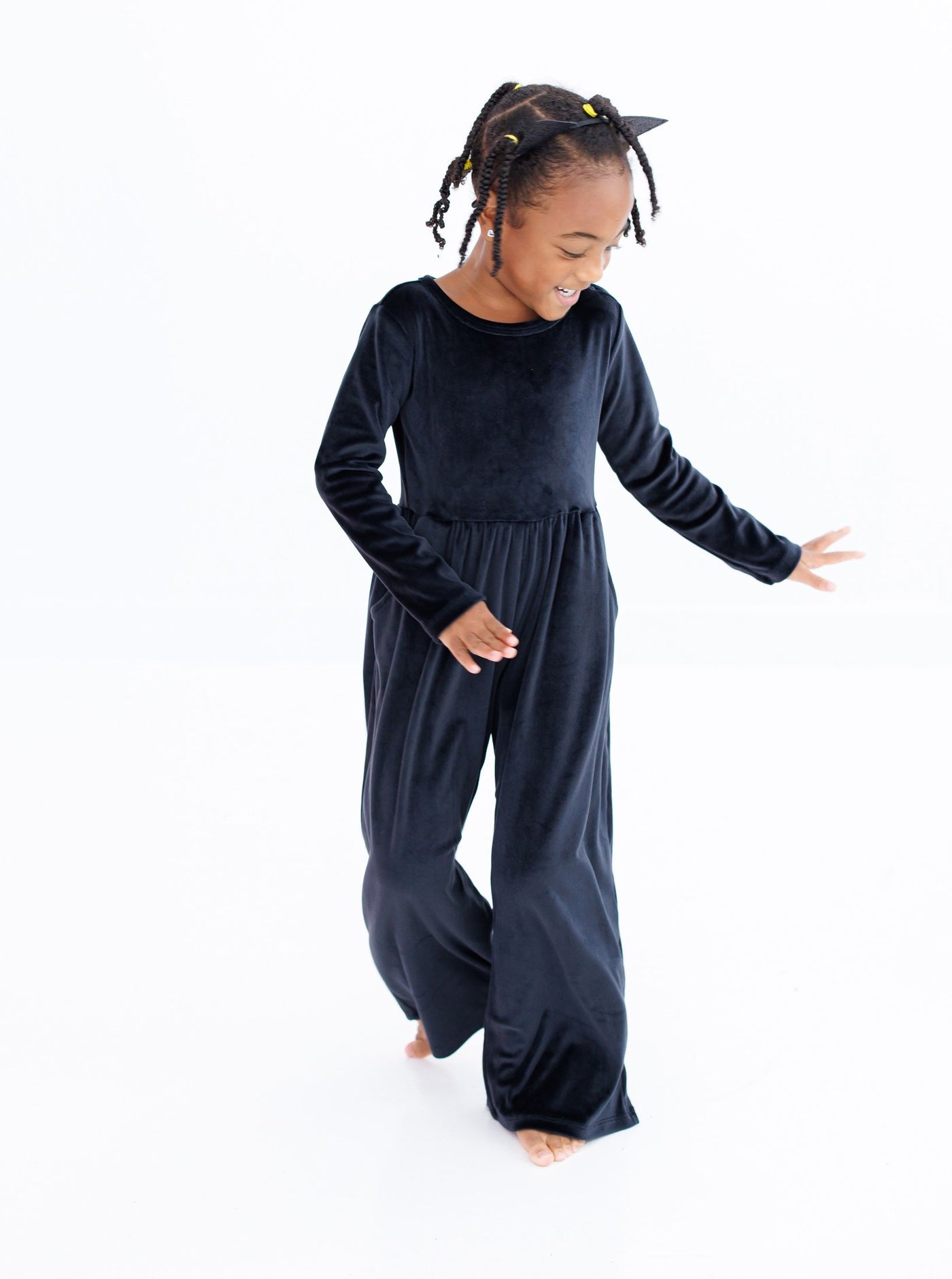 Birdie Bean Leggy Jumpsuit: Black Velvet