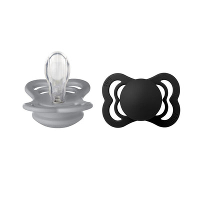 BIBS Pacifiers: Supreme Silicone (2 Pack) - Cloud/Black