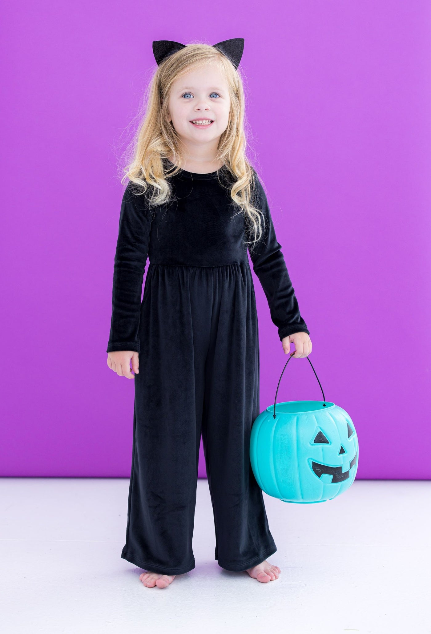 Birdie Bean Leggy Jumpsuit: Black Velvet