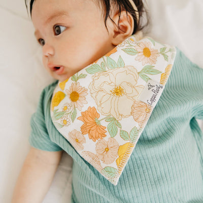 Copper Pearl Bandana Bib Set: Lemon