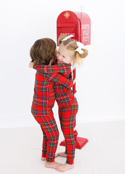 Birdie Bean Pajama Set: Tartan Plaid